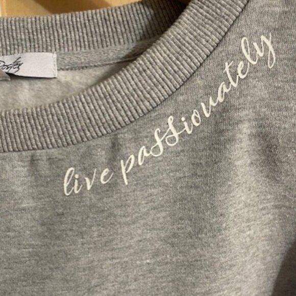 The Roster "live passionately" - Long Sleeved Fleeced Lined Sweatshirt Size L - Picture 2 of 7